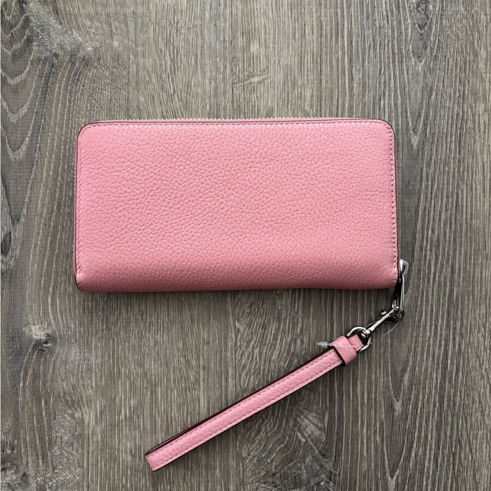 NWOT Coach Pink Long Zip Around Leather Wallet Ice Cream Sundae Print - Picture 8 of 10